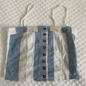 Blue and white striped top